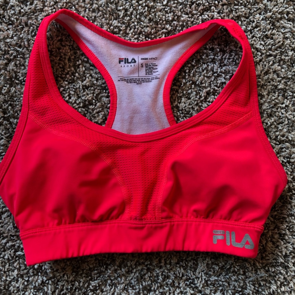 Women’s FILA neon pink sports bra